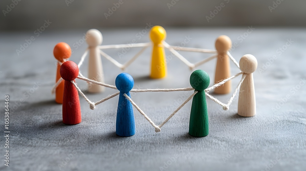 Poster Connected figures forming a unified group symbolizing the strength and shared of a community working collectively towards common goals