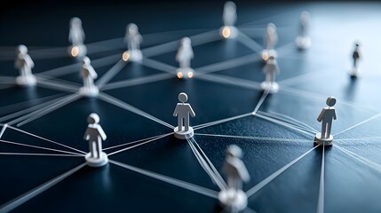 Symbolic representation of a diverse collaborative community working together in a supportive network to achieve common goals and shared successes