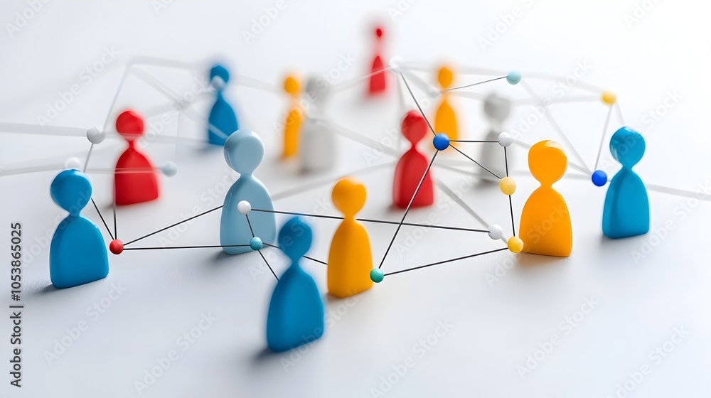 Aufkleber Vibrant and dynamic image depicting a group of interconnected figures symbolizing the strength and power of the pursuit of shared goals