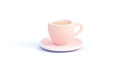 Obraz premium Coffee cup icon, minimal details, ecofriendly tone, 3D illustration