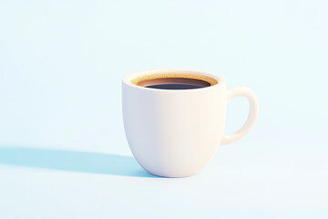 Fototapeta premium Coffee cup logo, floating in liquid, creative 3D render