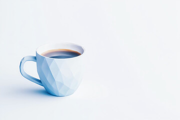 Obraz premium Coffee cup logo, abstract form, highend look, 3D illustration