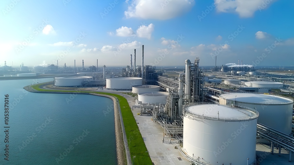 Aufkleber sleek and efficient fuel storage facility featuring a modern high tech architectural design the indu