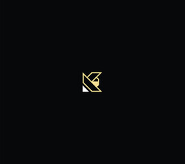 Fototapeta premium Letter K diamond logo design with black color on background. 