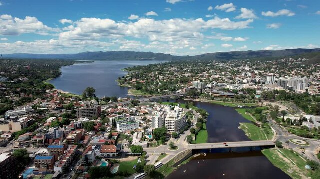 Aerial view of "Villa Carlos Paz", Cordoba, Argentina.
