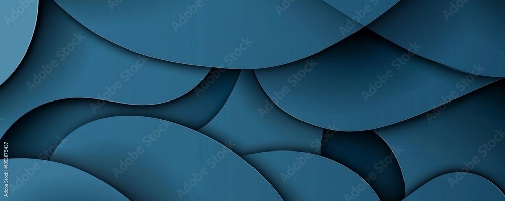 Poster a modern, vivid 3d blue abstract background design with overlap layers and abstract graphic elements