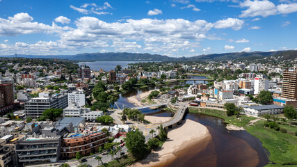 Aerial view of "Villa Carlos Paz", Cordoba, Argentina.