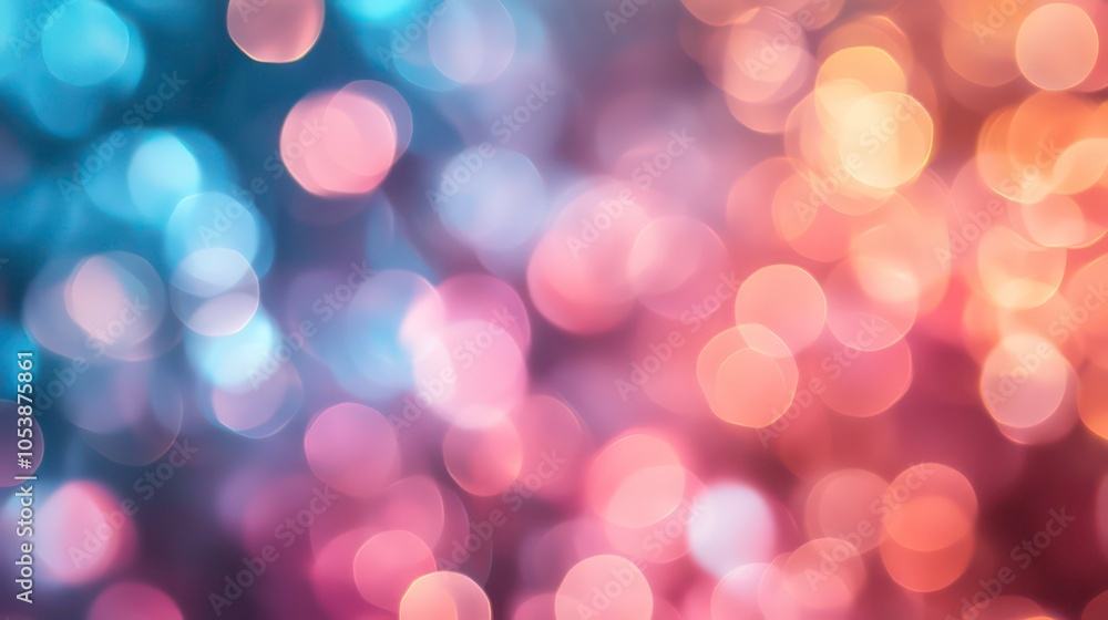 Poster a soft, colorful bokeh background blending warm and cool tones for artistic use.