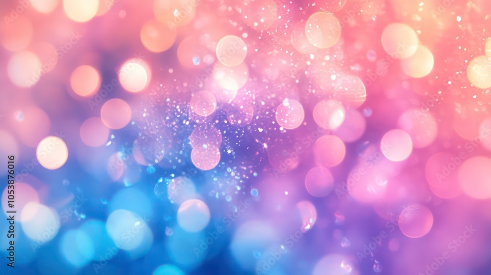 Poster A dreamy background of soft, colorful bokeh lights creating a festive atmosphere.
