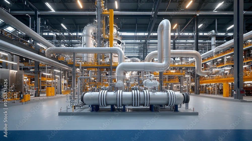 Aufkleber cutting edge fuel refinery showcasing intricate pipework and industrial innovation a captivating vis