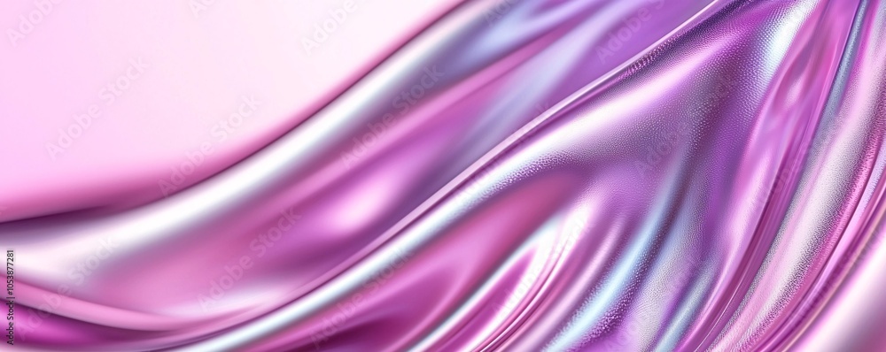Poster iridescent fluid motion with pastel gradients - abstract flowing shapes with metallic sheen for arti