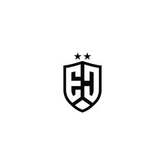 Obraz premium EJ monogram logo design letter text name symbol monochrome logotype alphabet character simple logo