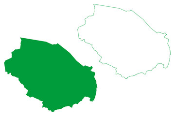 Fototapeta premium Jeremoabo municipality (Bahia state, Municipalities of Brazil, Federative Republic of Brazil) map vector illustration, scribble sketch Jeremoabo map