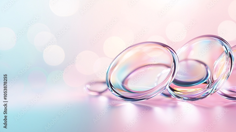 Poster translucent holographic fluid shapes with vibrant gradients - mesmerizing light prisms and dynamic c