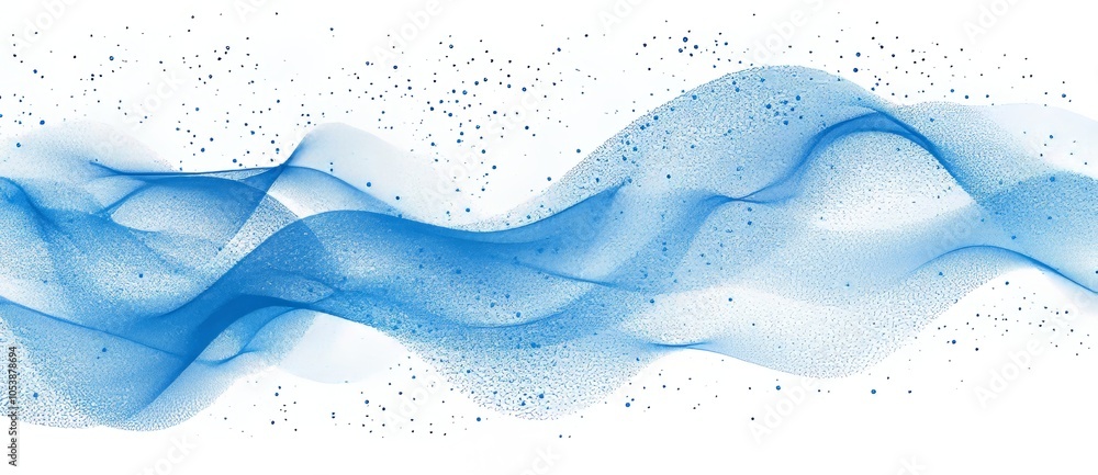 Poster the blue background is dotted with white wavy lines that create an abstract futuristic tech backgrou