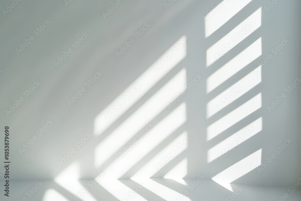 Poster an abstract light shadow of a leaf on a blurry background. natural diagonal shadows on tree branches