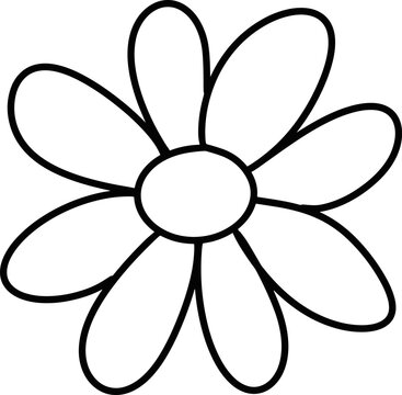 recommend clip art: Hand down flowers doodle , illustration, flower outline