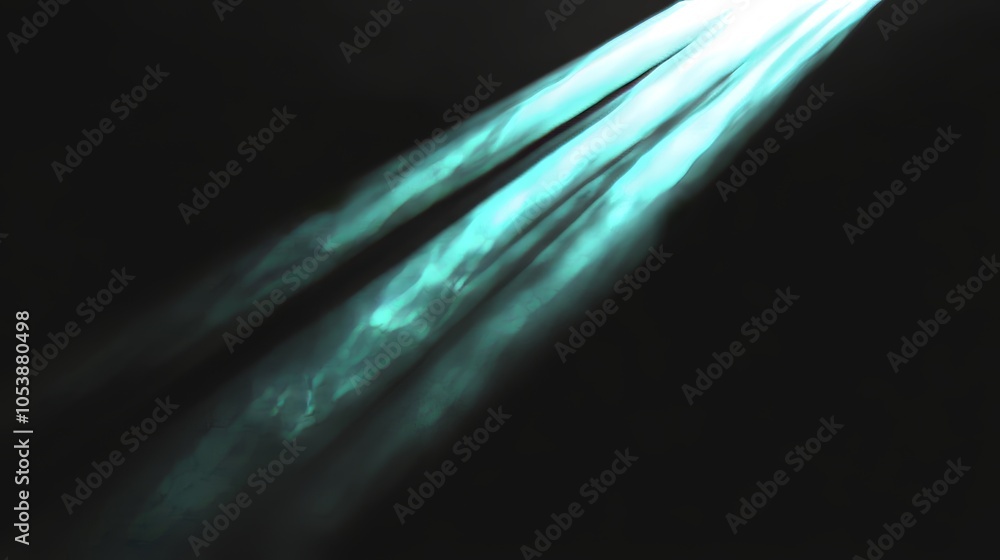 Poster an empty background with cyan and turquoise neon spotlights. lighting effect of turquoise color on a