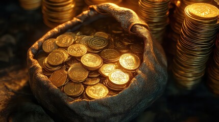 Gold Coins That Show Business Investment Growth,  Generative AI