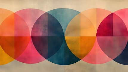 Obraz premium Colorful Abstract Geometric Circles Design