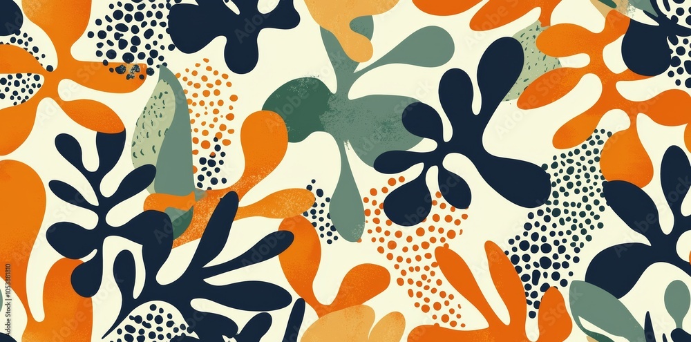 Aufkleber seamless pattern of colorful abstract doodle shapes. creative minimalist style art background, trend
