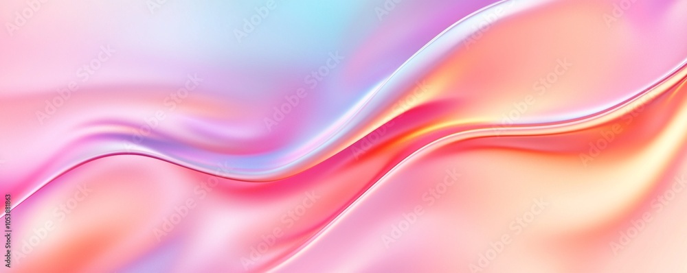 Poster glassy fluid texture with iridescent glow - soft pastel tones and dynamic movement for stunning visu