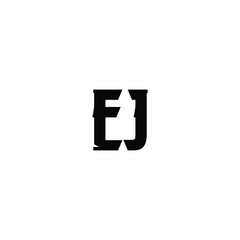 Obraz premium EJ monogram logo design letter text name symbol monochrome logotype alphabet character simple logo