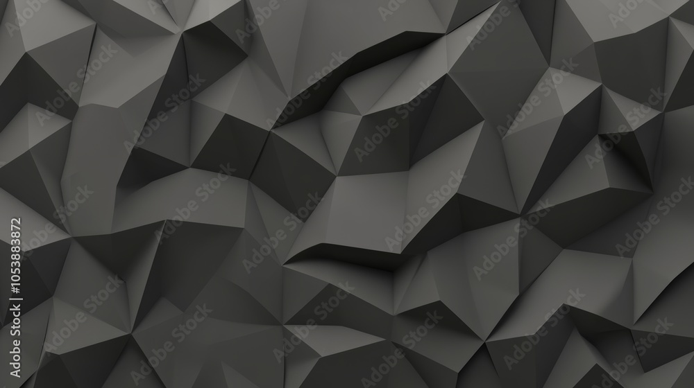 Poster the image is a dark futuristic surface with tetrahedrons arranged in three dimensions on a black bac