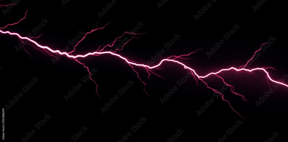 Aufkleber bolt of lightning with branches isolated on black background. bolt of lightning with branches. elect