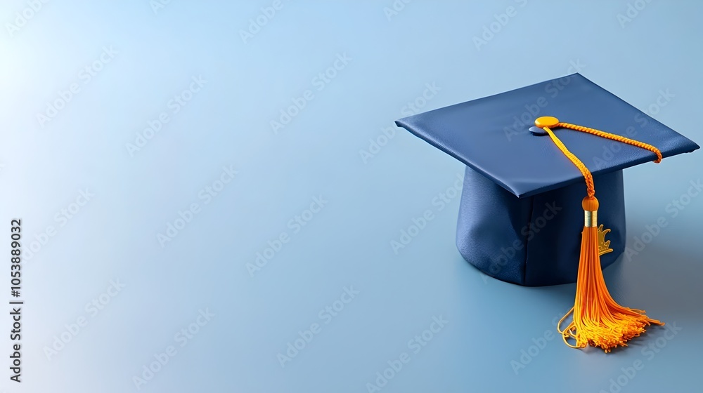 Leinwandbilder graduation cap floating in the wind with vast empty space symbolizing new beginnings opportunities a