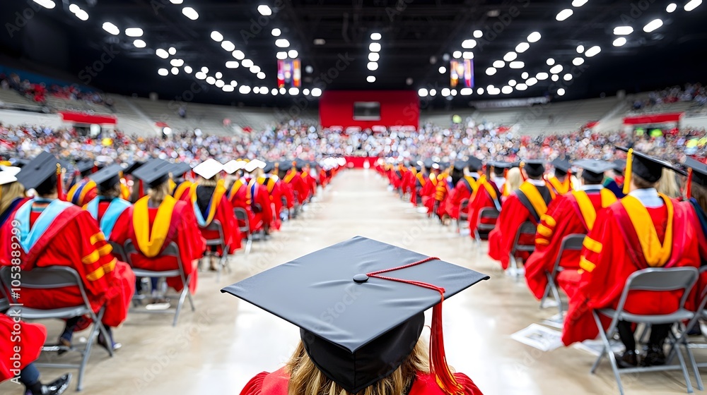 Fototapete a minimalist contemplative image of a graduation cap tilted slightly with an empty serene space in t