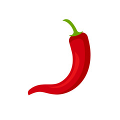 Chili Pepper, isolated flat illustration in transparent background