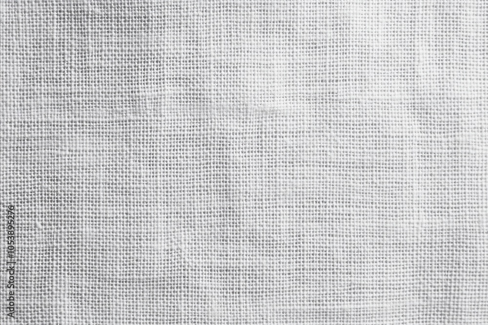 Poster background texture of linen fabric, white canvas texture