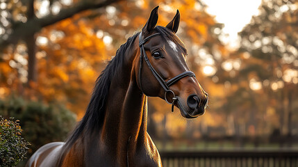 Obraz premium portrait of a horse in autumn