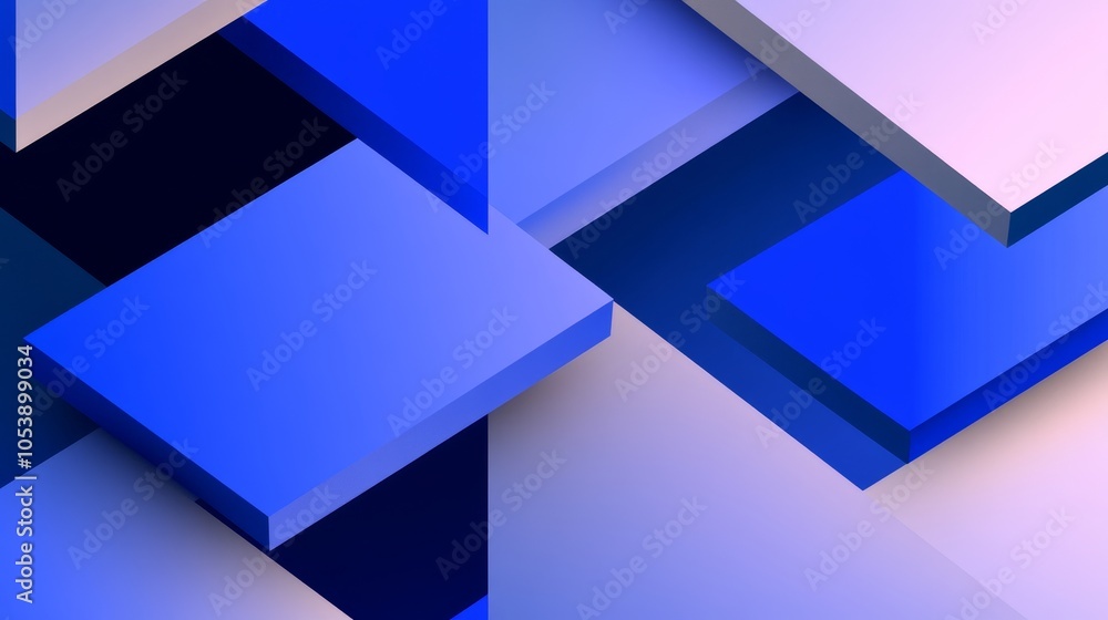Poster modern abstract tech banner design with blue and grey glossy squares in random geometric shapes. mod