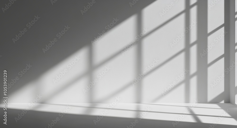 Poster this is a minimalist abstract light gray background for presenting products with intricate shadows f