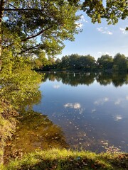 Obraz premium Природа, осень, небо, вода, озеро, Natur, Herbst, Himmel, Wasser, See