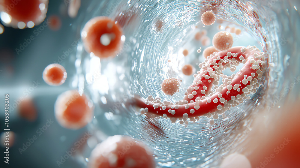Poster intricate visualization of the human ureter and kidney structures in a dynamic biological environmen