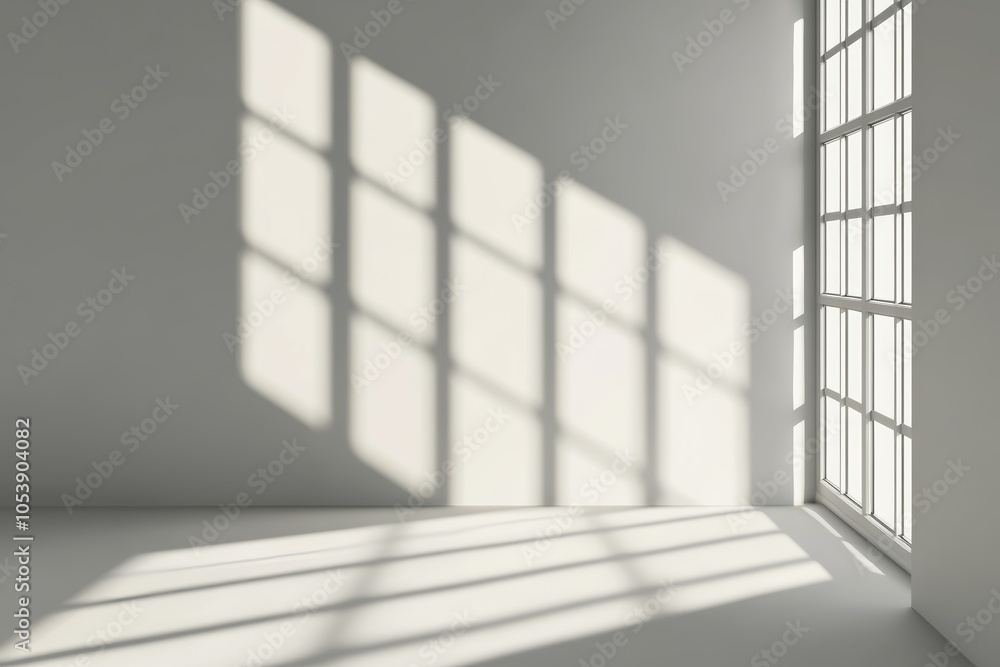 Poster an overlay effect with a realistic window shadow on a transparent background. a falling window shado