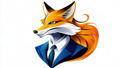 Obraz premium A fox with a tie and a suit