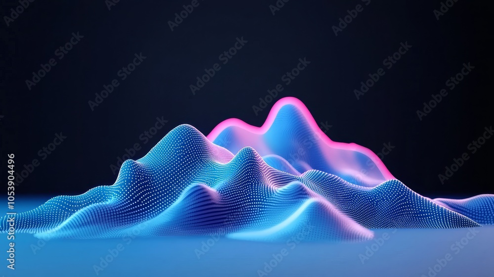 Poster an engineer topography with contour lines in 3d wireframe cartography. a futuristic digital geology 