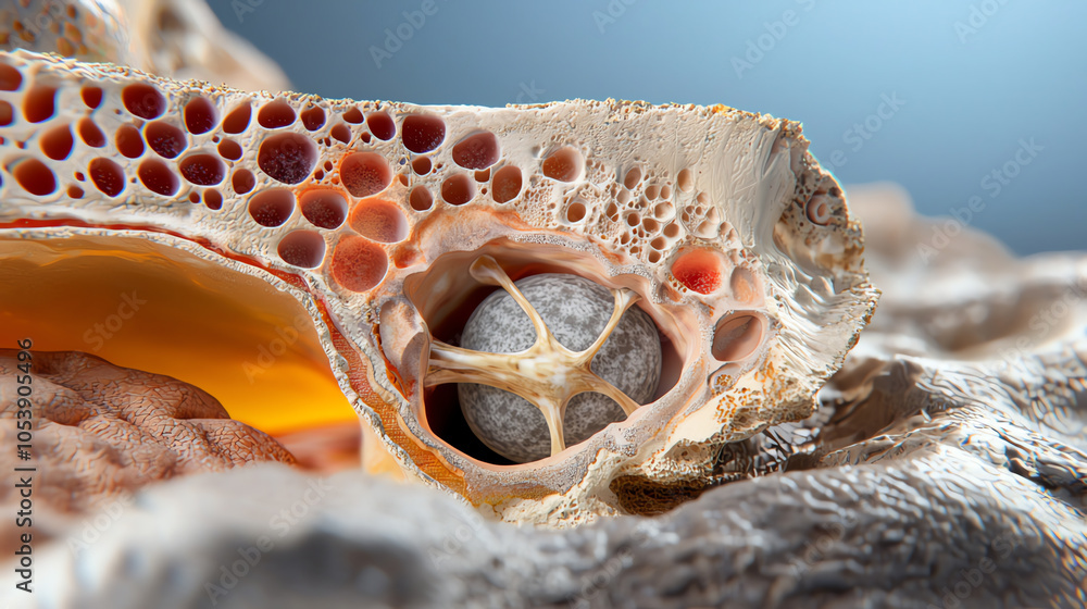 Aufkleber detailed cross-sectional view of a kidney highlighting the intricate structure and functionality of 