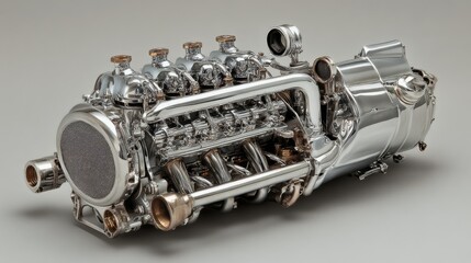 Fototapeta premium Polished Engine Component with Detailed Design