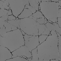 Seamless cracked concrete wall displacement map