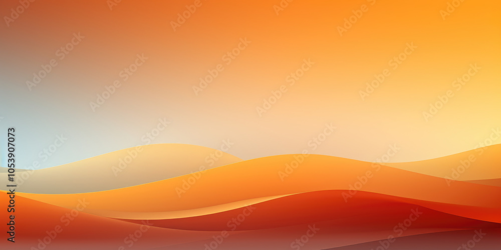 Poster an artistic landscape featuring smooth orange shapes creating a serene visual effect with a touch of