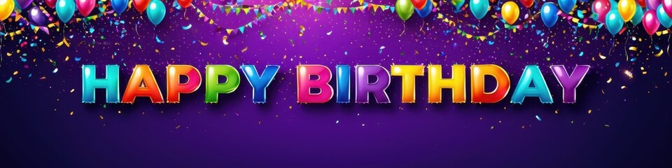 Elegant happy birthday banner perfect for sophisticated celebrations and party invitations. Great for creating a festive, classy ambiance.