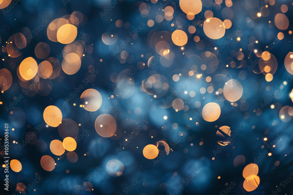 Poster abstract bokeh background with warm and cool lights