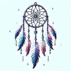 Obraz premium 드림캐쳐, 픽셀아트 (Dreamcatcher, pixel art)