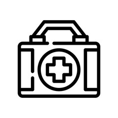 Obraz premium first aid kit line icon