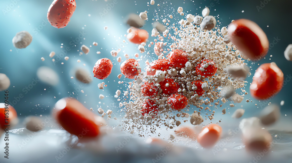 Poster digital rendering of kidney stones being broken a stunning visualization of medical procedures and h